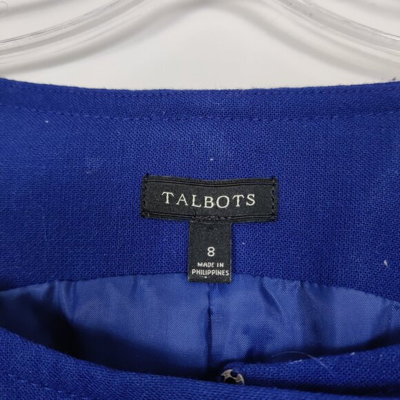 Talbots Women's Bodycon Wool Midi Dress Size 8 Blue Business Casual Old Money - Picture 5 of 9